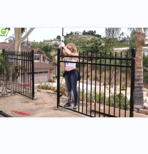 Easily Assembled Black Outdoor Garden Decoration Fencing Material and Gates Various Styles Aluminum Metal Support Customized