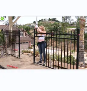 Decoración de jardín al aire libre, Material de cercado y puertas de varios estilos, soporte de Metal de aluminio personalizado, color negro, fácil de montar