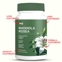 Suplemen Kapsul Ekstrak Rhodiola Rosea Label Pribadi OEM, Suplemen Herbal Vitamin Kelas Makanan