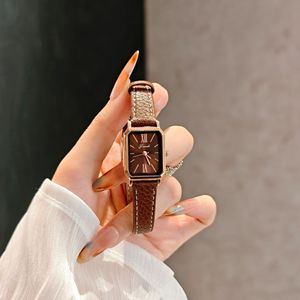 นาฬิกาข้อมือผู้หญิง สายหนังสีน้ำตาล กันน้ำ นาฬิกาควอทซ์ - Product Image 5