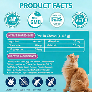 Tabletas Masticables Calmantes para Mascotas OEM/ODM para el Soporte de Cadera/Articulaciones, Movilidad, Alivio de la Ansiedad en Gatos, Perros y Aves, Promueve la Relajación - Product Image 3