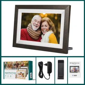 Wholesale Bulk Customize Woden Case Frameo LCD Cloud Video Download 10 Inch WiFi Digital Photo Picture Frames
