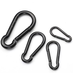Toptan siyah galvanizli M7 Snap kanca karabina yaylı kanca tırmanma düğmesi karabina - Product Image 4