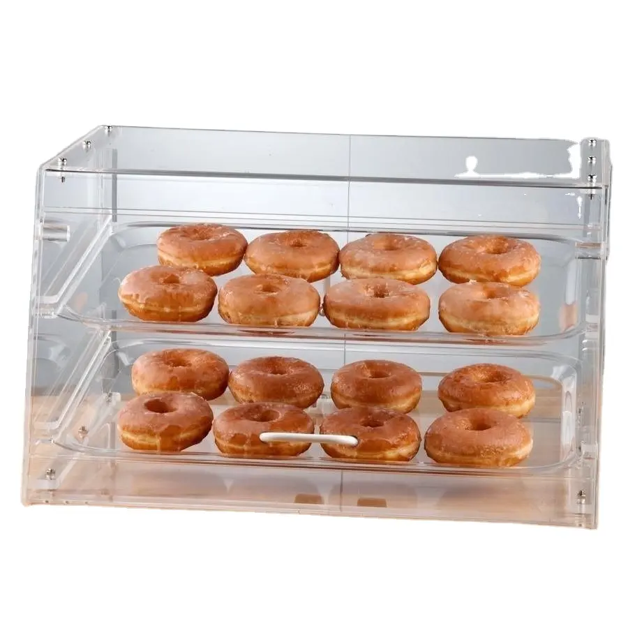 Clear Acrylic 2 Tray Donut Display Case