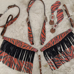 2025 saisonnier Western rouge et noir en cuir véritable cheval Tack Set selle anglaise légère et tête en cuir véritable - Product Image 1