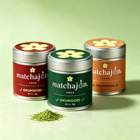 Boîte de conserve alimentaire 30-40g avec étiquette personnalisée, conteneur hermétique pour Matcha, Hojicha, café, thé, Ube, poudre de protéines