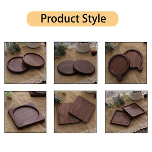工場卸売ラウンドスクエアウォールナット竹コースターカスタムビールドリンクプリント木製MDFコースター - Product Image 2