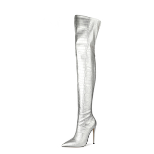 <span class=keywords><strong>Stivali</strong></span> <span class=keywords><strong>alti</strong></span> sopra il ginocchio da donna di nuovo stile taglie forti <span class=keywords><strong>stivali</strong></span> lunghi invernali con <span class=keywords><strong>tacco</strong></span> alto bianco PU con chiusura a Zip per l'autunno - Product Image 6