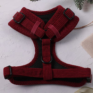 ชุดสายจูงและปลอกคอสุนัขแบบไม่รัดคอ ผ้ากำมะหยี่ ปรับได้ นุ่มสบาย สำหรับสุนัขขนาดเล็กและขนาดกลาง ขายส่ง รับทำโลโก้ตามสั่ง - Product Image 2