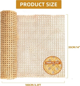 1/2 Natuurlijke Rotin Cane Peel Rattan Webbing Grondstof Weefsel Rattan Rol voor Rattan Opbergdoos - Product Image 2