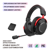 Casque de jeu sans fil avec batterie remplaçable, longue autonomie, son immersif, micro de chat clair, ajustement confortable pour la vente en gros OEM ODM