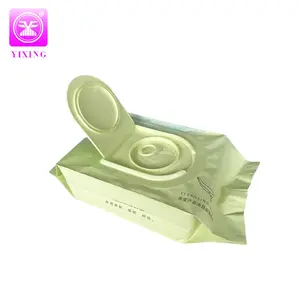 Manufacturer Baby Adult Wet Tissue Pouch Clean Hand Face Packaging Bag With Sticker And Flip