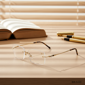 最新の高品質カスタムメイド光学眼鏡レトロアイウェアフレームユニセックス眼鏡リムレス光学眼鏡フレーム - Product Image 5