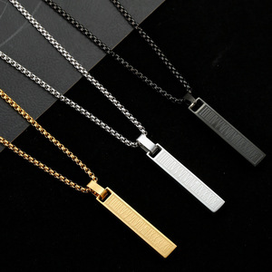 DAIHE 2025 nuovo numero romano rettangolare collana ciondolo barra impermeabile in acciaio inox Charm collana - Product Image 4