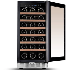 Refrigerador de vino y bebidas de acero inoxidable con puerta de vidrio NUELEAD con luz LED - Product Image 1