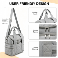 Sac isotherme double compartiment pour femme, grand format, étanche, réutilisable, sac fourre-tout matelassé, plusieurs poches, pliable, pour le travail