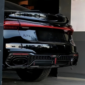 Difusor Trasero Estilo <span class=keywords><strong>RS7</strong></span> en Negro Brillante para <span class=keywords><strong>Audi</strong></span> A7 Sportback (<span class=keywords><strong>C8</strong></span>/4K8) 2019-2025, Alerón Inferior del Parachoques Trasero, Pieza de Carrocería en Resina (FRP) - Product Image 3