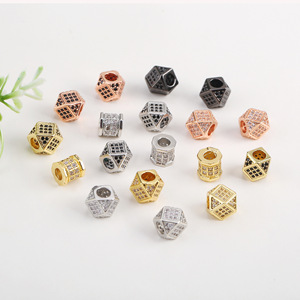 Cuentas espaciadoras de rombo con microincrustaciones de circonita cúbica de Lisheng Jewelry para la fabricación de pulseras, collares y joyería DIY. - Product Image 4