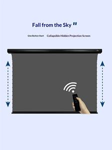 Ratio d'aspect 16:9, peut être fixé au mur et au plafond. Écran motorisé anti-reflet <span class=keywords><strong>VIVIDSTORM</strong></span> pour cinémas maison. - Product Image 4