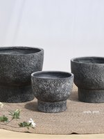 Pot de fleurs sur pied en ciment de style Wabi-sabi, grand calibre, haut de gamme, design respirant, pour salons et extérieur