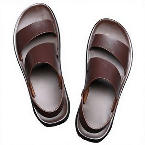 Zapatos de Hombre, Primavera/Verano 2026, Nuevas Sandalias Transpirables de Cuero Genuino, Pantuflas Abiertas, Versátiles, de Doble Uso, Casuales, para Playa - Product Image 2