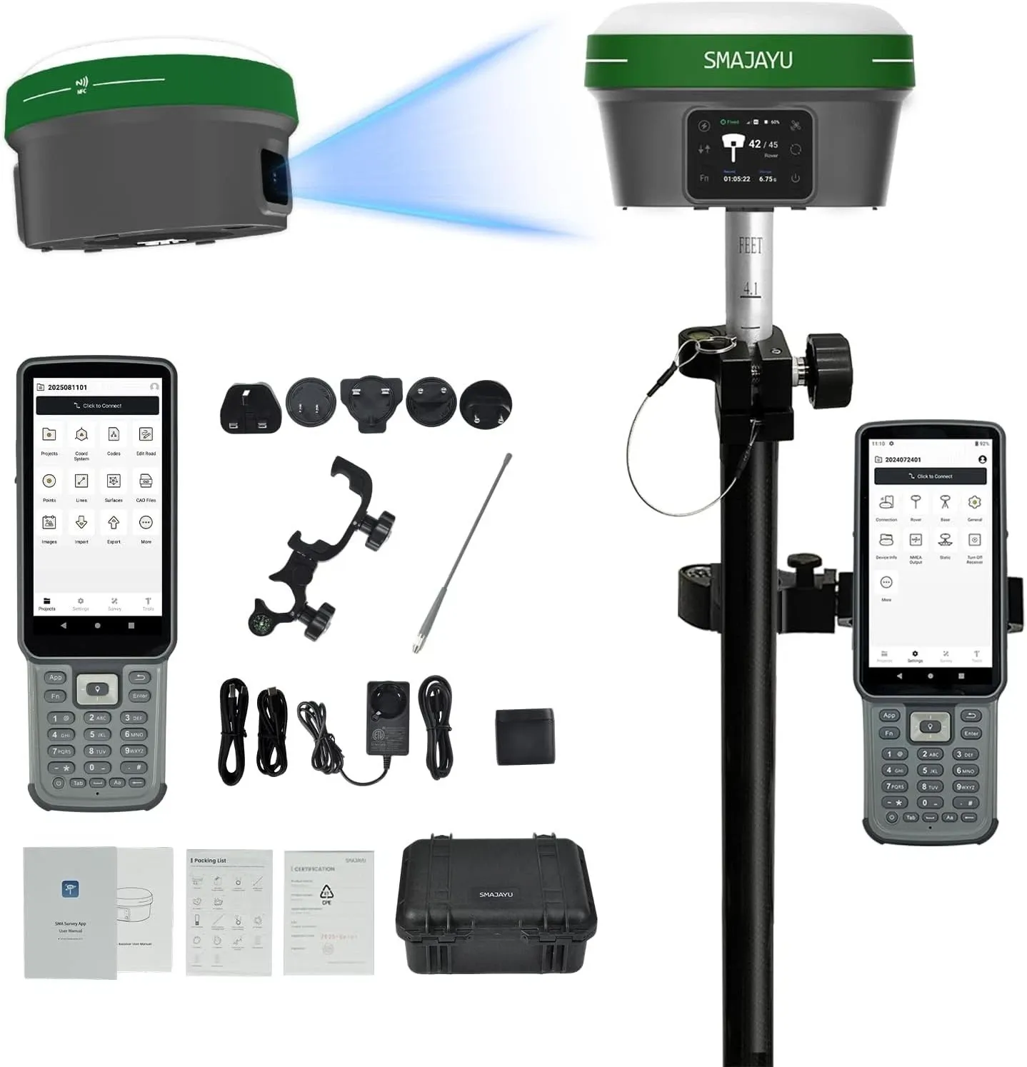 SMA60AR Visual Measure Rover Receiver RTK GNSS Survey System Dual Camera 1 Year Warranty <strong>Photogrammetry</strong> Capabilities HD Cameras