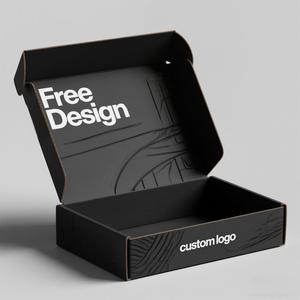 Cajas de Regalo de Cartón Corrugado Pequeñas Negras Personalizadas con Diseño Gratuito, Caja de Envío Personalizada para Pequeñas Empresas - Product Image 1