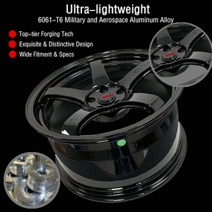 Rines de Carreras Forjados de Perfil Bajo para Toyota JDM, Acabado Negro Agresivo, Tamaños Personalizados 17 18 19 Pulgadas 4x100 5x100 5x114.3 - Product Image 3