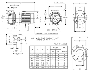 SHS OEM Personalizable Etapa única 5HP/2kw Bomba eléctrica <span class=keywords><strong>Lowara</strong></span> IE3 Motor AISI316 Bomba centrífuga horizontal de acero inoxidable - Product Image 6