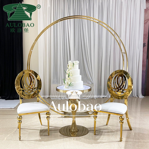Gold Stainless Steel Metal Round Events <b>Backdrop</b> <b>Stand</b> for <b>Wedding</b> - Product Image 6