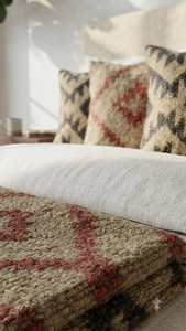 Juego de 4 Fundas de Cojín Kilim Tribales del Suroeste Hechas a Mano, Cojines Decorativos Boho de Lana, Yute y Algodón para Sofá, Cama y Decoración del Hogar - Product Image 2
