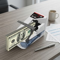 Compteur de billets portable professionnel V30UV, mini-compteur de devises multinational, 900 pièces/min, trémie de 200 pièces pour banques