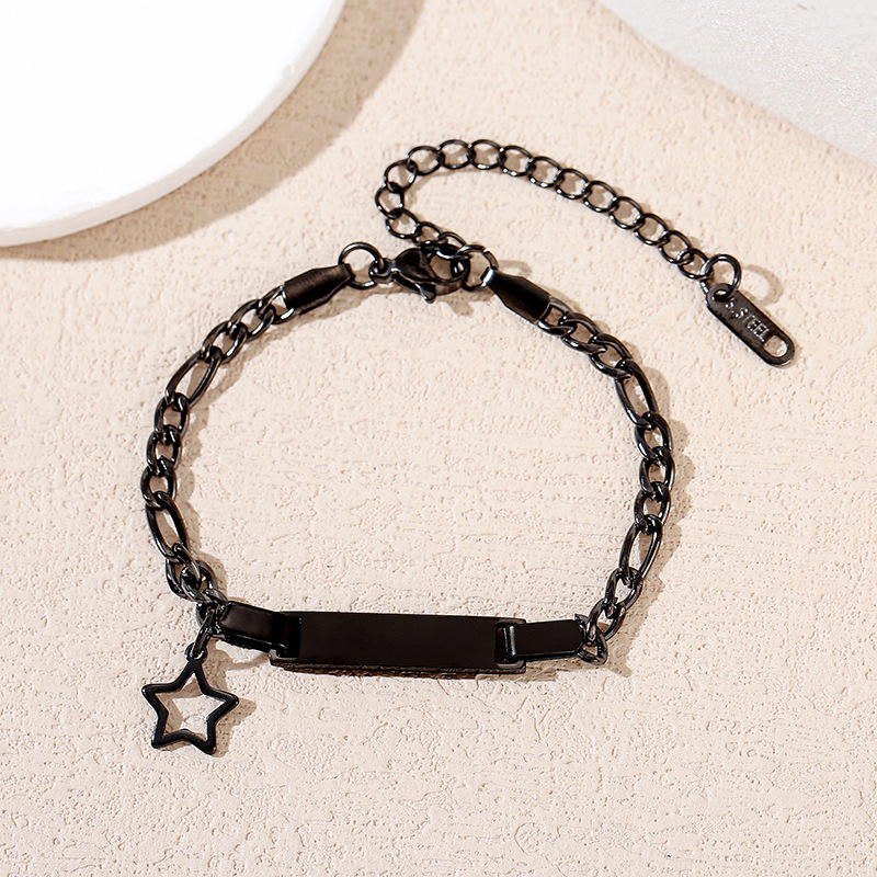 Bracelet enfant noir étoile creuse à cinq branches