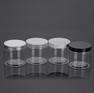 Plastic Jar Butter Plasticplastic Plastic Jar Transparent 400ml Big Transparent Pet Plastic Jar Metal Lid For Body Butter