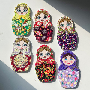 Imán de Refrigerador de Cerámica con Diseño de Matryoshka <span class=keywords><strong>Rusa</strong></span>, para Recuerdos y Regalos, Venta al por Mayor - Product Image 5