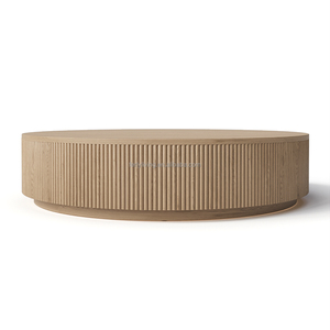 FERLY New Arrival Living Room Furniture Set Rounded Curved Textured Matte Solid Plinth <strong>Round</strong> <strong>Coffee</strong> <strong>Table</strong> Sofa Set - Product Image 3