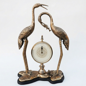 Art Deco Aluminum <b>Desk</b> <b>Clock</b> Twin Crane Decorative Needle Quartz <b>Clock</b> Backlight Graduation Back School Showpiece for Home - Product Image 1