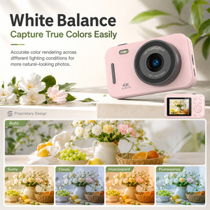 Caméra vidéo numérique 4K 48MP AF avec capteur CMOS 2MP, écran IPS 2,8 pouces, batterie 800mAh, 4000 photos, enregistreur MP3 pour débutants en photographie - Product Image 2