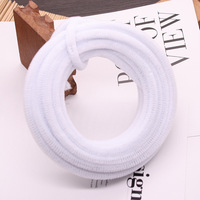 En gros, tiges de chenille en velours épais et colorées, faites à la main, 10 mm, pour bouquets de fleurs, en vrac
