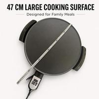 Plancha Eléctrica Multifunción de 47 cm para Hacer Injera y Mogogo, 110V (EE. UU.), con Mango de Tacto Frío, para Cocinar Injera, Panqueques y Pan Plano