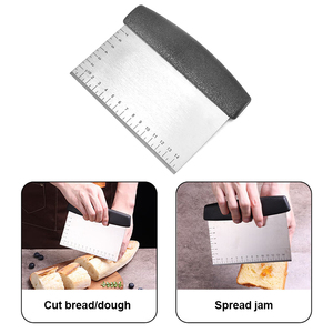 Thép không gỉ Pastry bột <span class=keywords><strong>scraper</strong></span> đa mục đích bánh pizza bánh mì bột <span class=keywords><strong>scraper</strong></span> với đo dấu hiệu - Product Image 3