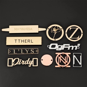 Garment Accessories metal bag tags Plating Gold Engraved Hijab Abaya Scarf <b>Shoes</b> Custom Brand Logo Tag Metal <b>Label</b> Bags - Product Image 2