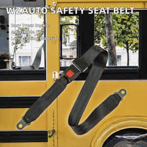 Cinturón de Seguridad de Poliéster Negro de 2 Puntos Ajustable de Alta Calidad WZAUTO con Hebilla de Presión Simple para Autos y Autobuses Escolares, Venta al Por Mayor - Product Image 2
