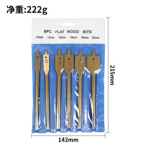 Jeu de 6 forets plats plaqués titane du fabricant, avec queue hexagonale, pour le perçage de trous dans le bois et le travail du bois - Product Image 5