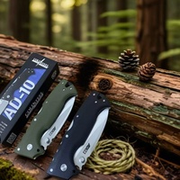 Couteau pliant SBO AD10 en acier S35VN, manche G10, haute dureté, longueur totale 21 cm, garantie 1 an, pour camping et pêche en extérieur