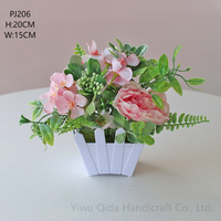 QIDA vente en gros artificielle soie herbe fleur arbre bonsaï luxe décor à la maison petite plante en pot en plastique pour une utilisation en extérieur pour le mariage