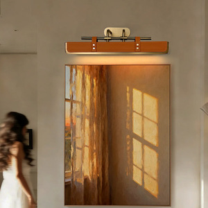 Leather Wall Lamp Acrylic Lampshade LED <b>Light</b> Source Switch Control For <b>Corridor</b> Guest Room Ambient Lighting - Product Image 3