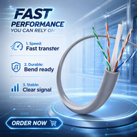 Câble Ethernet LAN Cat6 UTP en rouleau de 305 m, 23AWG, cuivre pur, 4 paires, 8 conducteurs, installation intérieure, câble réseau