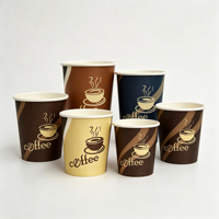Gobelet en papier jetable personnalisable, motif feuille kraft, qualité alimentaire, simple paroi, feuille d'or, étanche, écologique, pour boissons chaudes