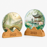 Nouveau trophée en cristal de style chinois en forme de sommet de montagne, sur mesure, en bois massif, design créatif haut de gamme, exsudant de la grandeur